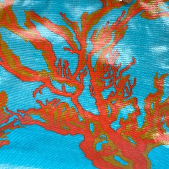 Sakroots Turquoise Orange Brown & Coral Coated canvas Handbag - Picture 3 of 9